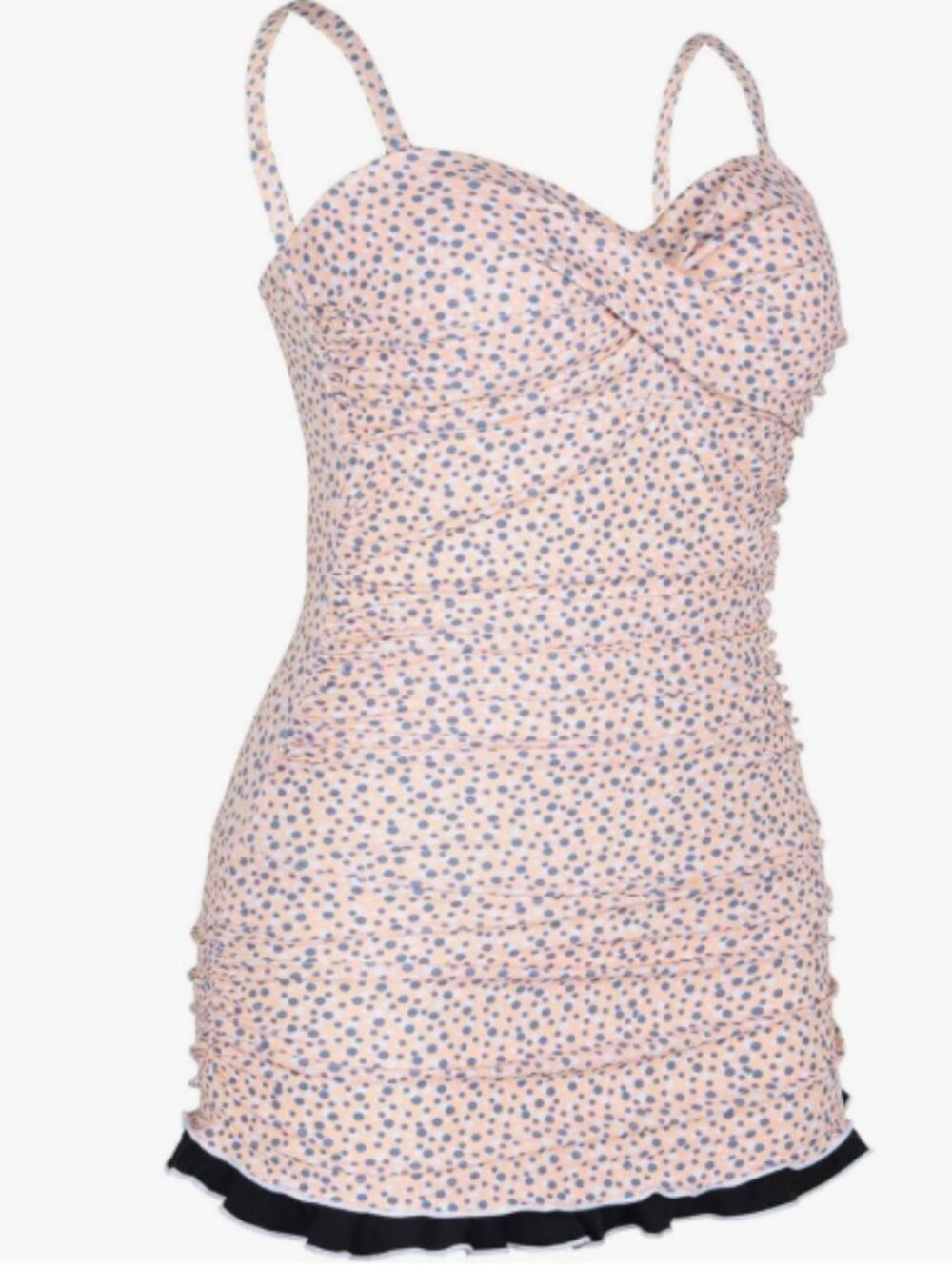 Hilor One Piece Swimdress Tummy Control Ruffle Hem NWT Size 8